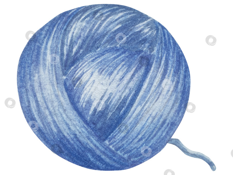 Скачать Набор для вязания и шитья акварелью с ручной росписью. Клубок пряжи, вязание крючком, нитки, принадлежности для рукоделия, шитье, вышивка. Товары для рукоделия и хобби синего, бежевого и розового цветов. Старинный фотосток Ozero