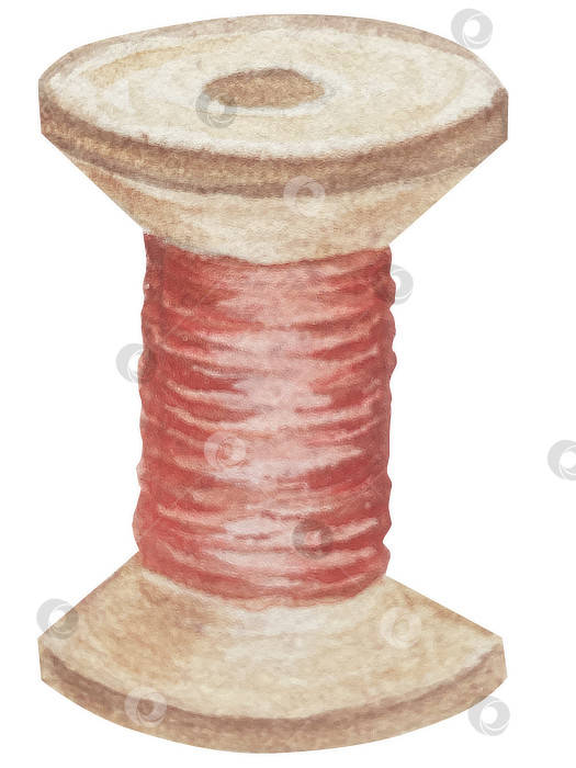 Скачать Набор для вязания и шитья акварелью с ручной росписью. Клубок пряжи, вязание крючком, нитки, принадлежности для рукоделия, шитье, вышивка. Товары для рукоделия и хобби синего, бежевого и розового цветов. Старинный фотосток Ozero