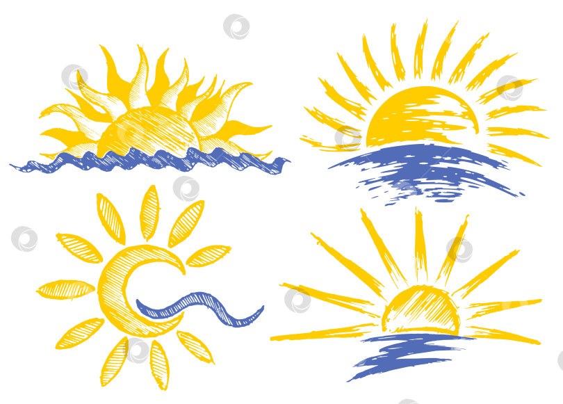 Скачать Логотипы солнца с морем. фотосток Ozero