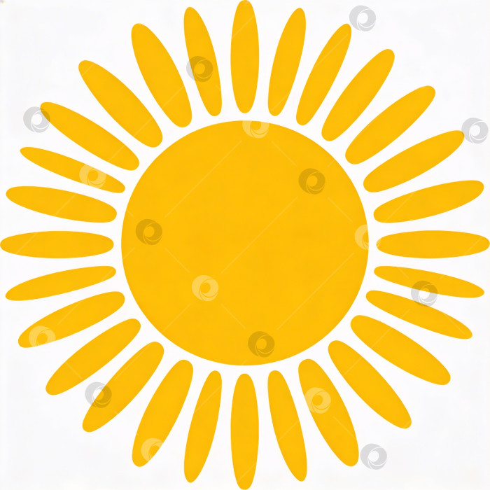 Скачать Яркий минималистичный подсолнух с ярко-желтыми лепестками и жизнерадостным солнечным настроением для весенней или летней тематики фотосток Ozero