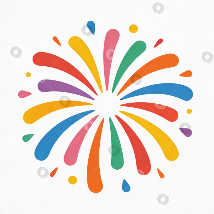 Скачать Яркий разноцветный фейерверк в виде салюта с разнообразными вспышками для праздничной и торжественной атмосферы фотосток Ozero
