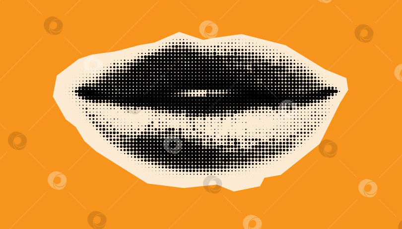 Скачать Полутоновые сомкнутые губы с точечным рисунком фотосток Ozero
