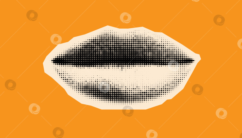 Скачать Полутоновые сомкнутые губы с точечным рисунком фотосток Ozero