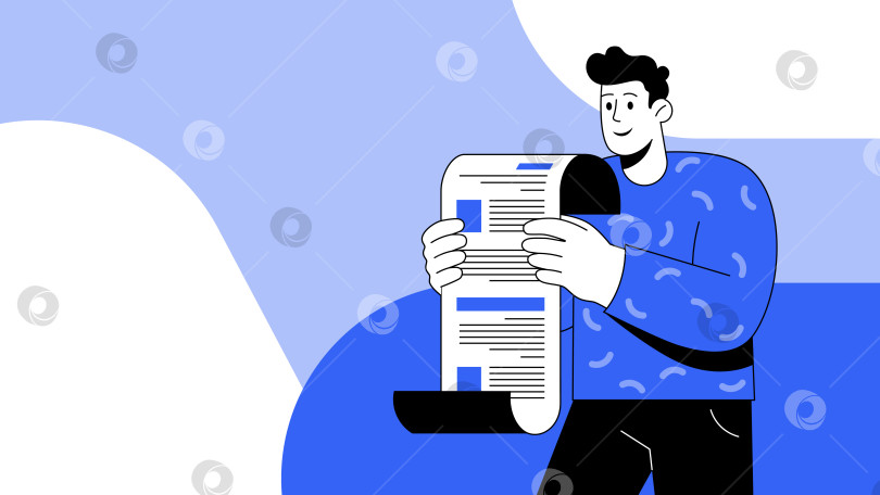 Скачать Счастливый Мужчина Держит в руках Гигантскую купюру фотосток Ozero