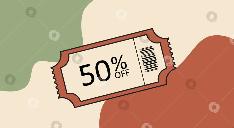 Скачать Стилизованный купон на абстрактном фоне фотосток Ozero