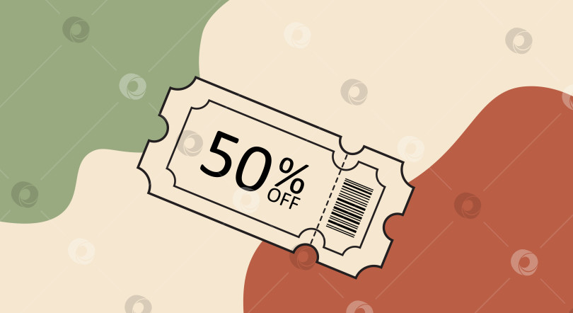 Скачать Стилизованный купон на абстрактном фоне фотосток Ozero