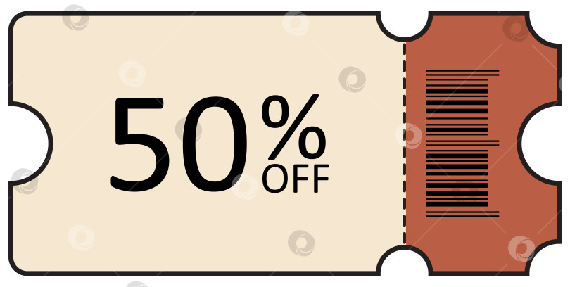 Скачать Билет в винтажном стиле со штрих-кодом фотосток Ozero