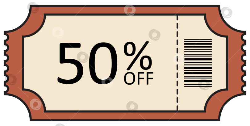 Скачать Билет в винтажном стиле со штрих-кодом фотосток Ozero