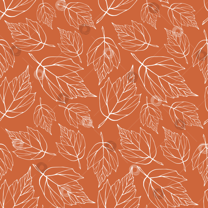 Скачать Падающие листья создают бесшовный узор. Безграничный фон из коричневой листвы. Бесконечная текстура бежевых и белых трав. Повторяющий рисунок поверхности листьев. Милый ботанический фон. фотосток Ozero
