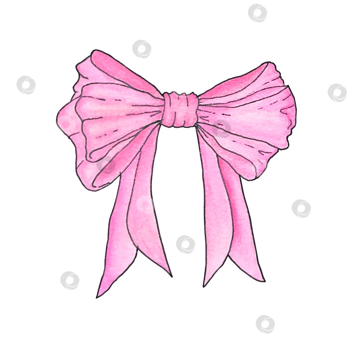 Скачать Розовый акварельный бант фотосток Ozero