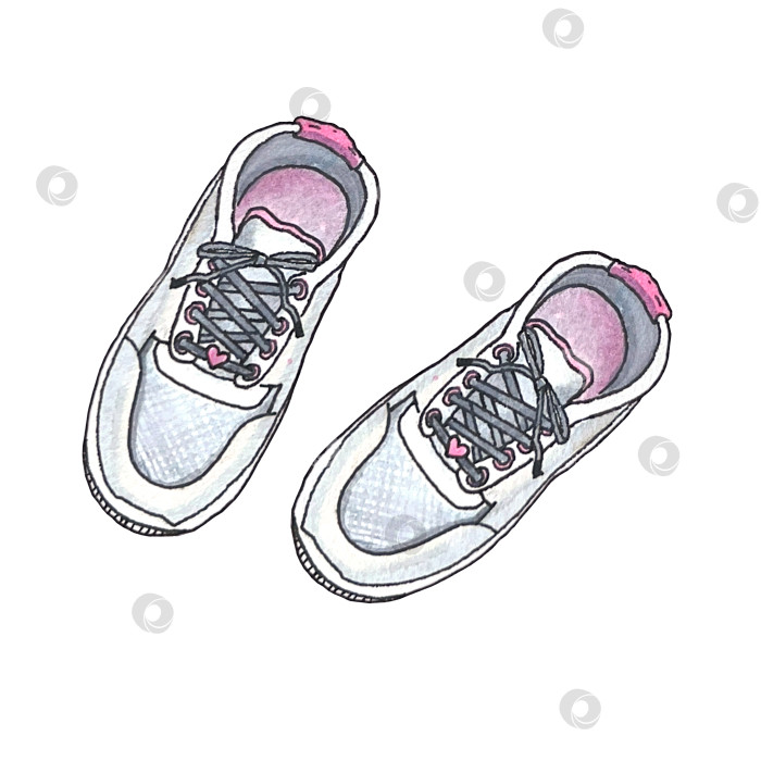 Скачать Акварельные кроссовки фотосток Ozero