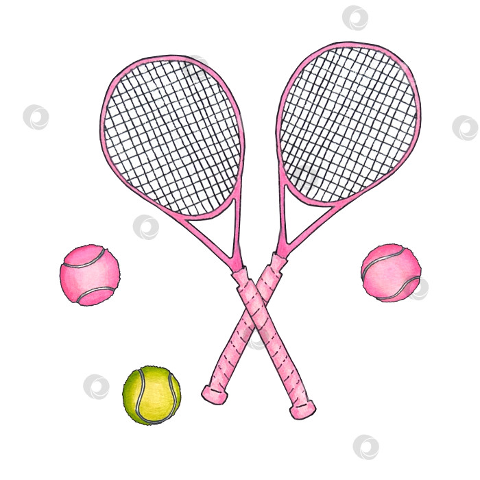 Скачать Теннисные ракетки и мячи фотосток Ozero