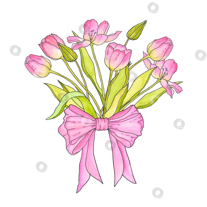 Скачать Яркий букет тюльпанов фотосток Ozero