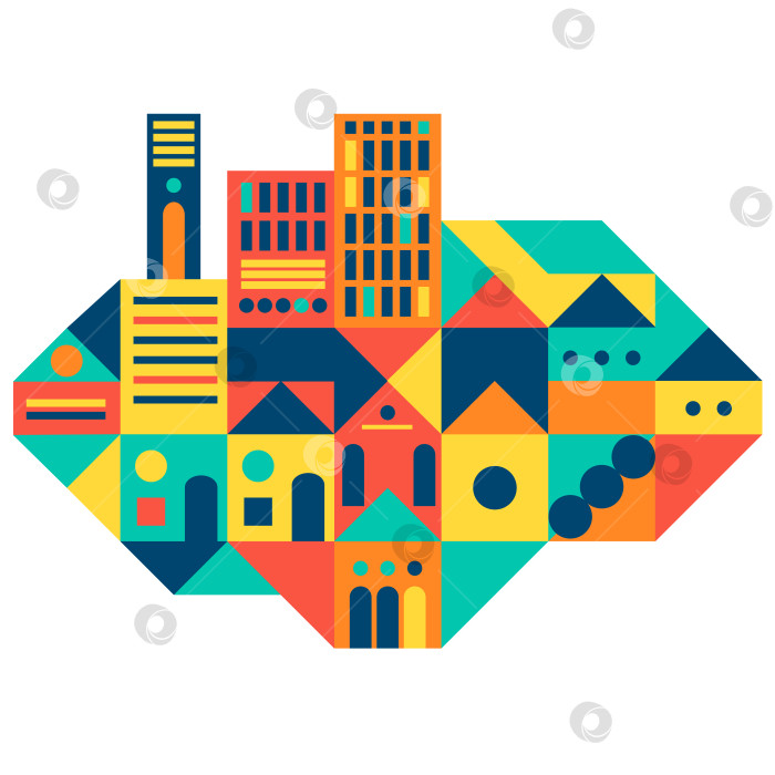 Скачать Абстрактный векторный рисунок город на белом фоне фотосток Ozero