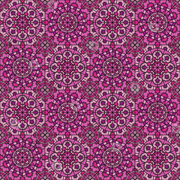 Скачать Розовый и фиолетовый цвета. Орнамент в стиле Ренессанса. фотосток Ozero