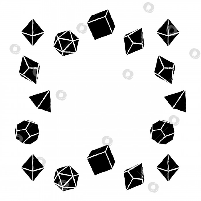 Скачать Рамка для игры в кости в форме черного квадрата, нарисованный от руки вектор фотосток Ozero