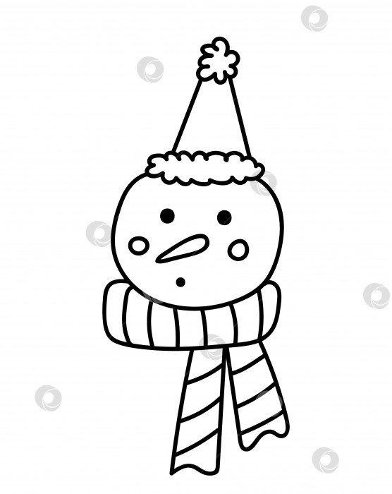 Скачать Симпатичный снеговик в шапке с помпоном и шарфе фотосток Ozero