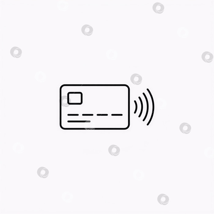 Скачать Минималистичная чёрно-белая иконка карты с беспроводной оплатой для финансовых и технологических тем фотосток Ozero