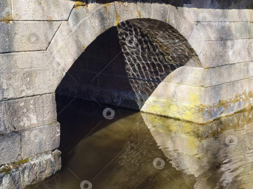 Скачать Древний каменный мост изгибается дугами над спокойной водой фотосток Ozero