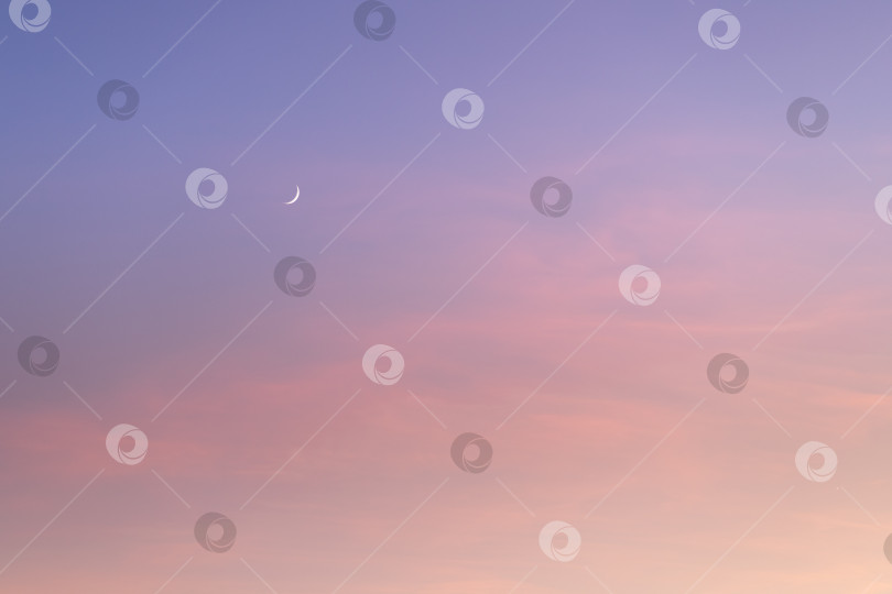 Скачать Закатное небо с розовыми и серыми облаками фотосток Ozero