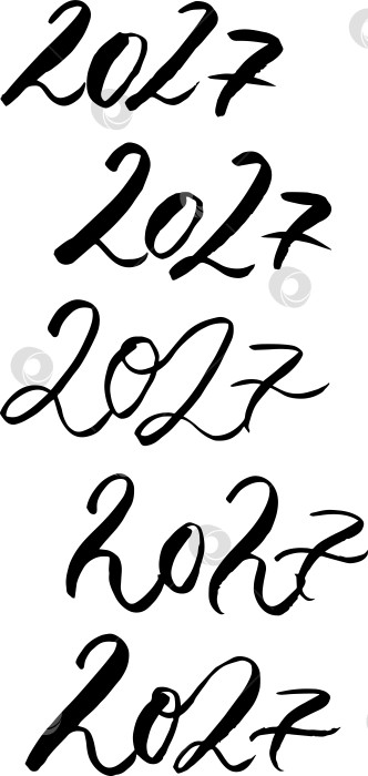 Скачать надпись на новый год 2027, нарисованная от руки фотосток Ozero