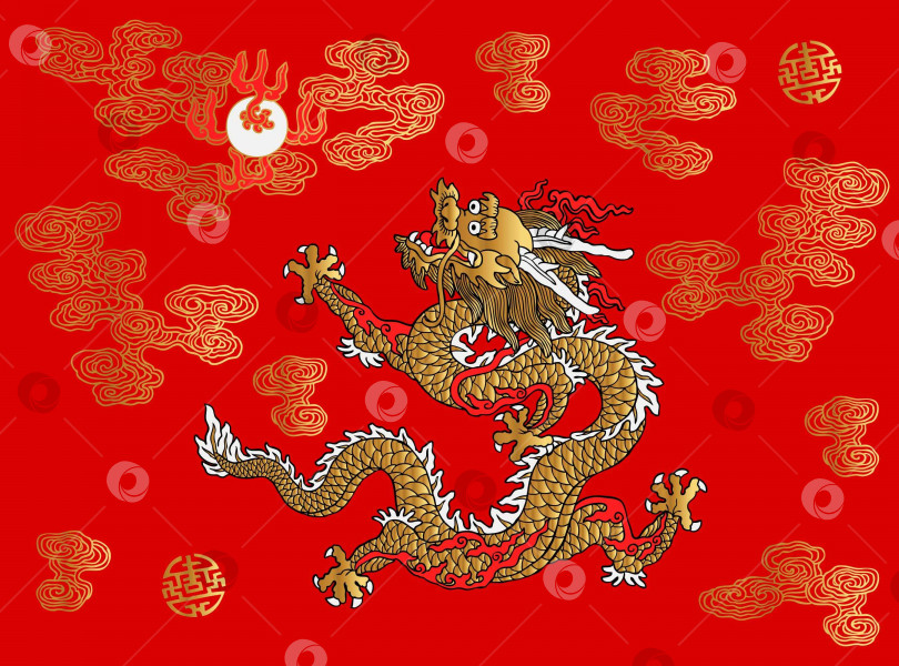Скачать Иллюстрация традиционного китайского дракона фотосток Ozero