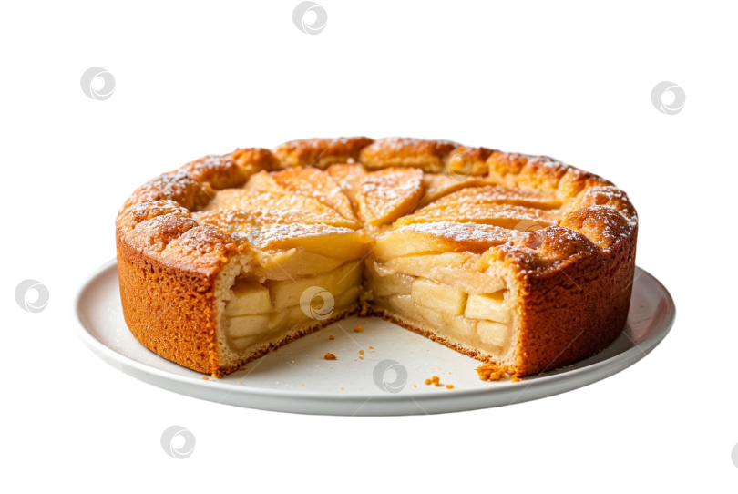 Скачать Шарлотка с яблочным пирогом на прозрачном фоне PNG. фотосток Ozero