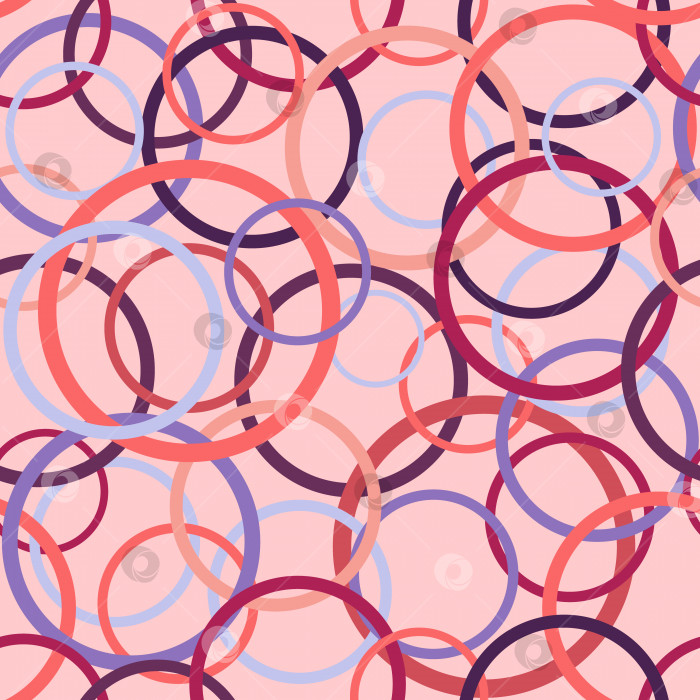 Скачать Абстрактный векторный узор из разноцветных колец на розовом фоне фотосток Ozero