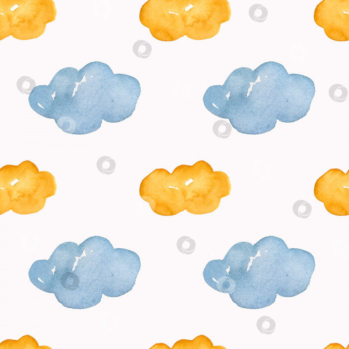 Скачать Бесшовный узор для детской комнаты clouds blue. фотосток Ozero
