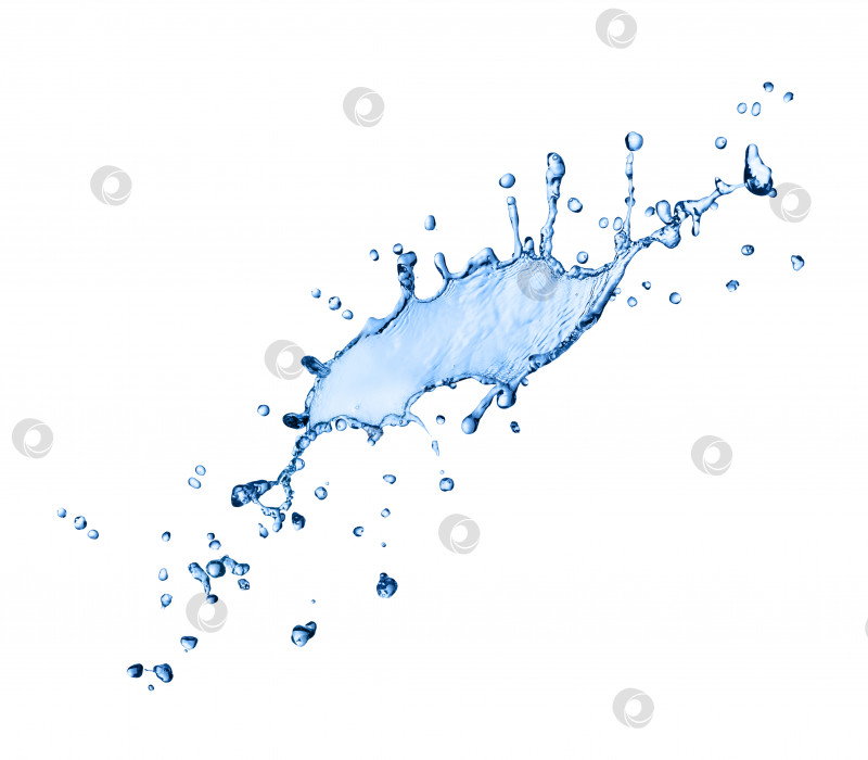 Скачать Брызги воды выделяются на белом фоне фотосток Ozero