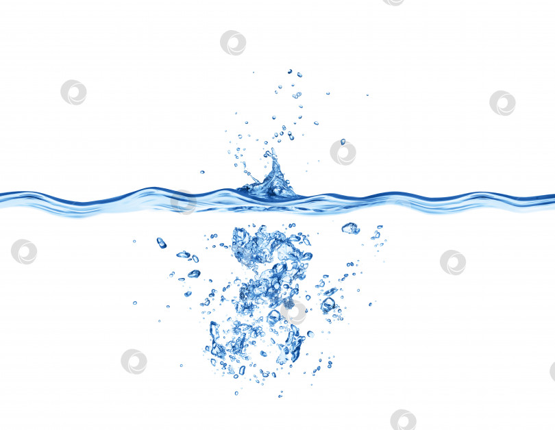 Скачать Подводные брызги, выделяющиеся на белом фоне фотосток Ozero