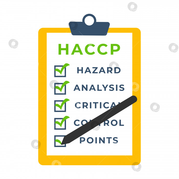 Скачать Значок HACCP с галочками фотосток Ozero