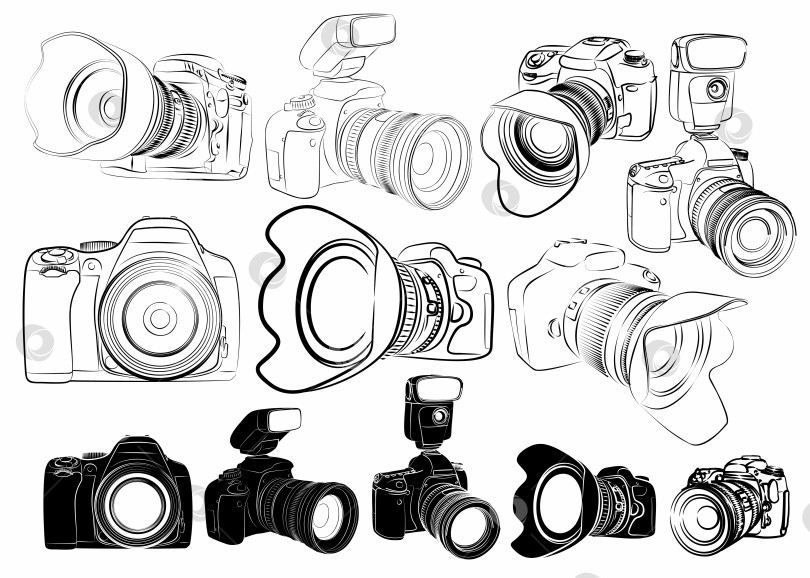 Скачать Наброски фотоаппаратов. фотосток Ozero
