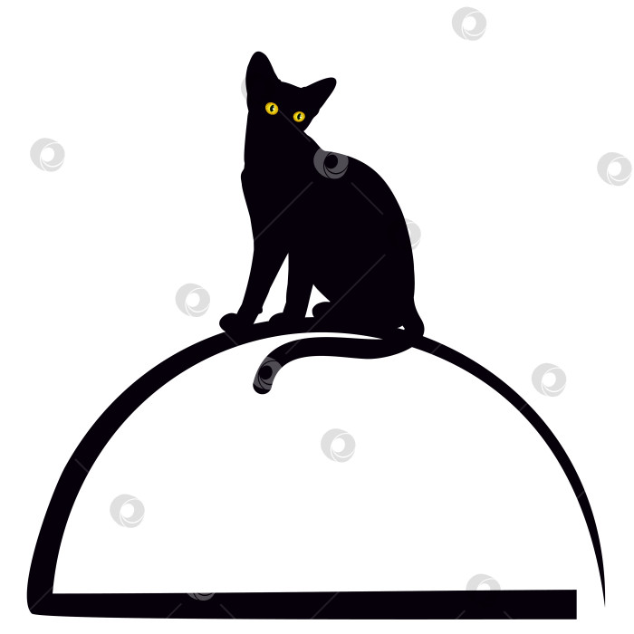 Скачать Логотип с черной кошкой. фотосток Ozero