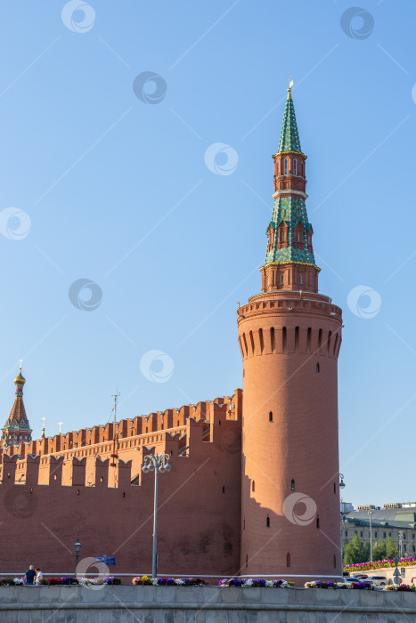 Скачать Беклемишевская Москворецкая башня Московского Кремля в солнечный летний день, Москва, июль 2026 фотосток Ozero