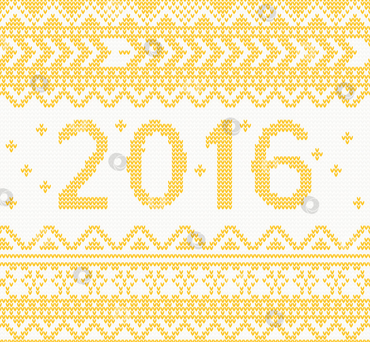 Скачать Рождественская вязаная желтая открытка на Новый год 2016 фотосток Ozero