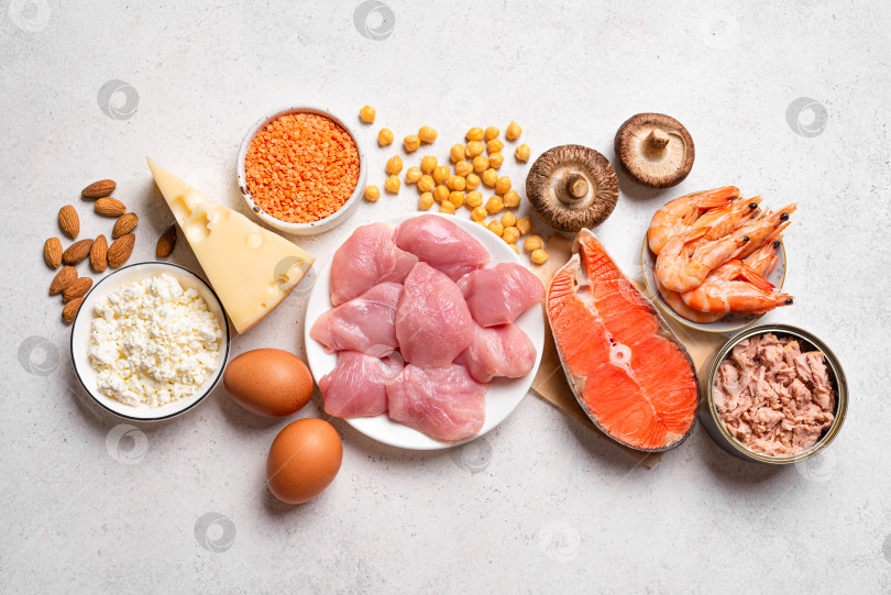 Скачать Продукты с высоким содержанием белка и низким содержанием углеводов фотосток Ozero