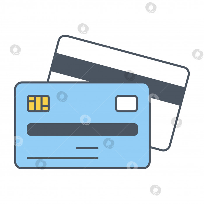 Скачать Значок оплаты кредитной картой. Векторная плоская иллюстрация в линейном стиле фотосток Ozero