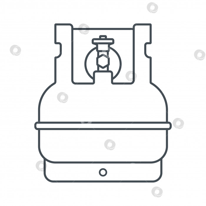 Скачать Значок газового баллона. Линейный значок контейнера для бутылок со сжиженным газом. Редактируемый штрих фотосток Ozero
