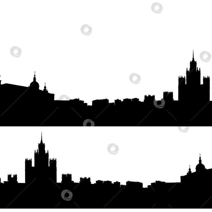 Скачать Векторная иллюстрация силуэта города Москвы на горизонте фотосток Ozero