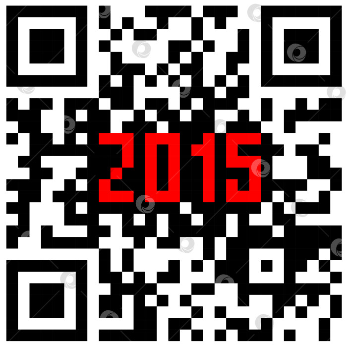 Скачать Новогодний счетчик 2015 года, векторный QR-код. фотосток Ozero