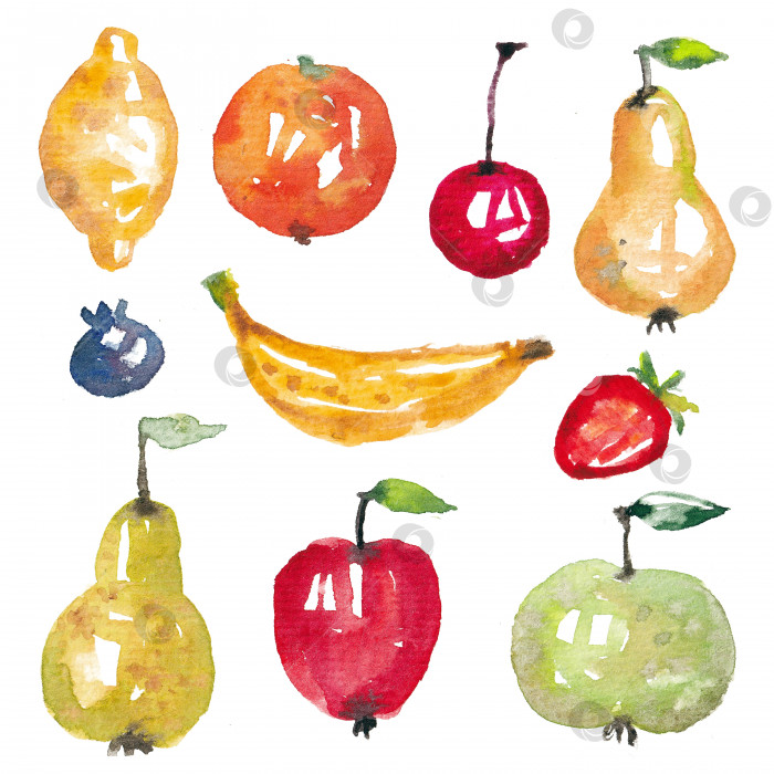 Скачать Коллекция с разными фруктами и ягодами. фотосток Ozero