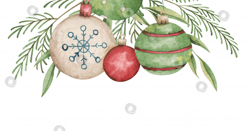 Скачать Рождественская композиция с праздничными элементами. Винтажное зимнее украшение для праздничных поздравлений, календаря, планировщика фотосток Ozero