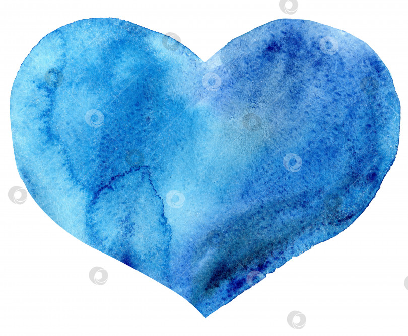 Скачать акварельное голубое сердечко фотосток Ozero