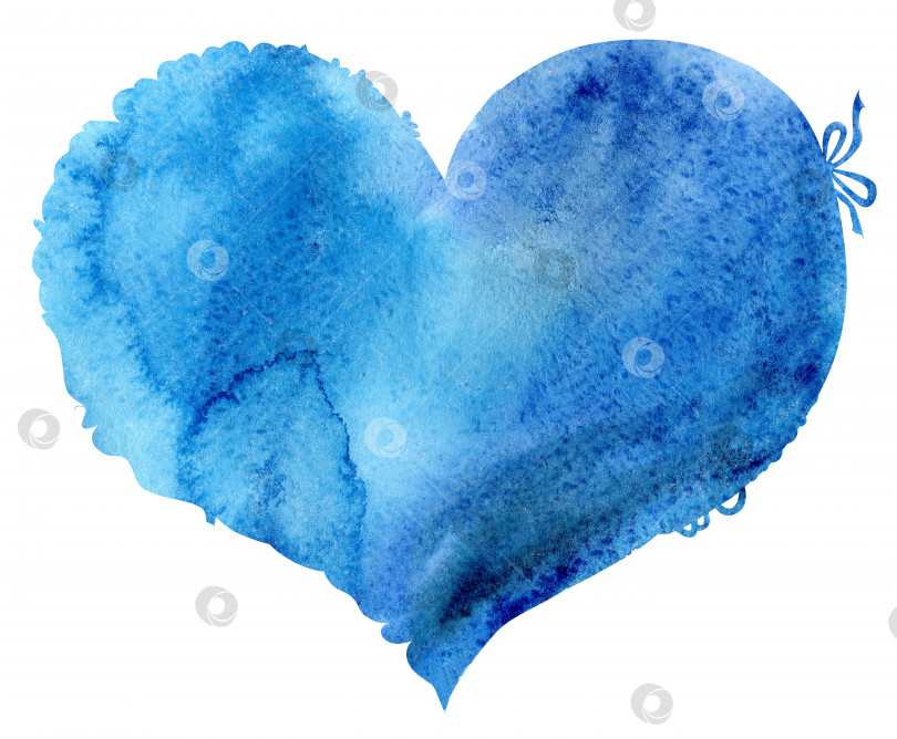 Скачать акварельно-голубое сердечко с кружевной каймой фотосток Ozero