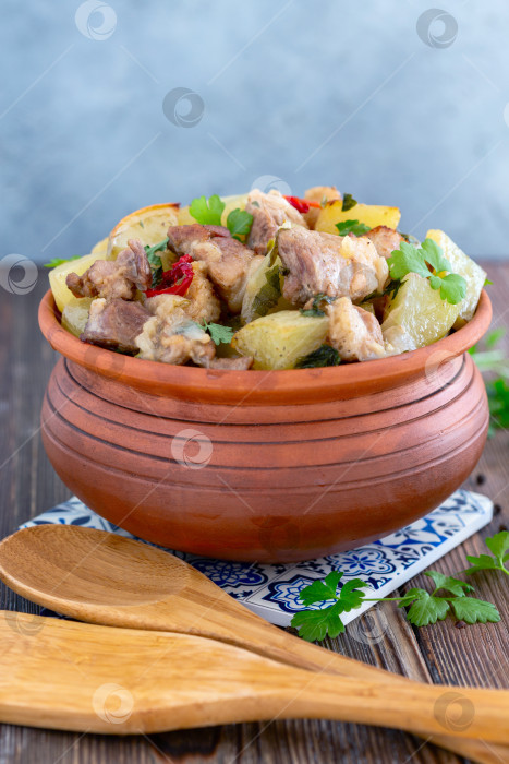 Скачать Пикантное рагу из мяса и картофеля. фотосток Ozero