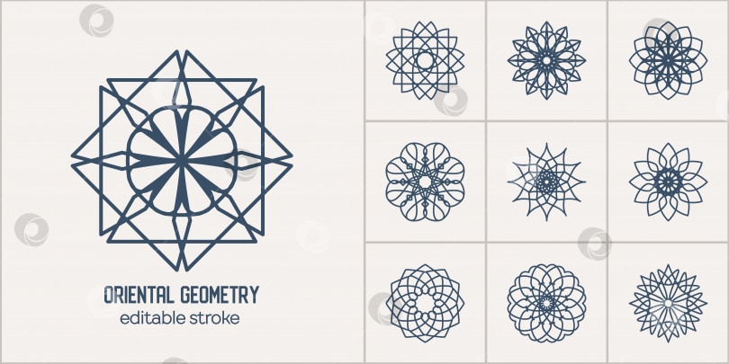 Скачать Векторные Азиатские линейные геометрические символы фотосток Ozero