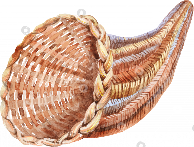 Скачать Иллюстрация, изображающая пустую плетеную корзину из рога изобилия фотосток Ozero