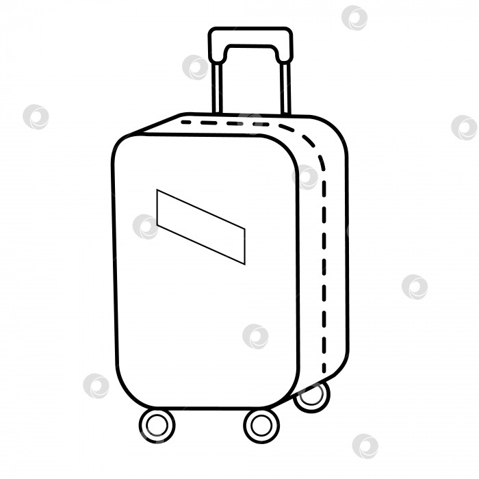 Скачать Значок с контуром багажа, дорожный и туристический чемодан. фотосток Ozero