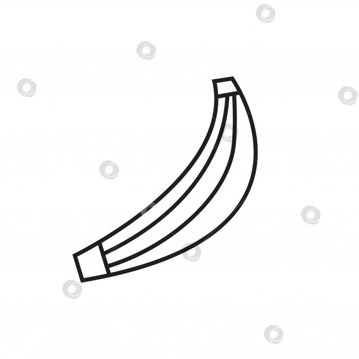 Скачать Простая иллюстрация эскиза банана в стиле рисованных каракулей. Фруктовый тропический черный изолированный значок фотосток Ozero